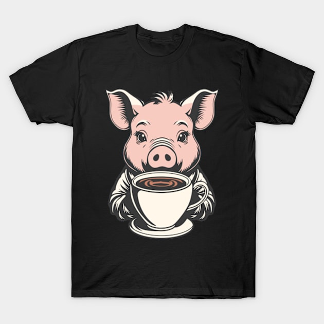 Pig and Coffee T-Shirt by milhad